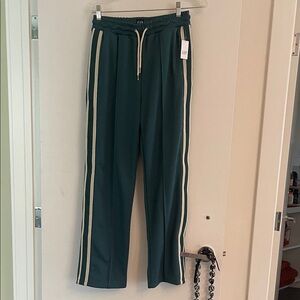 GAP Teal Track Pants with Cream Stripes. NWT.